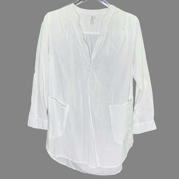 Seafolly XS Womens Beach Basics Boyfriend Beach Shirt Cover Up White Travel - Picture 2 of 8